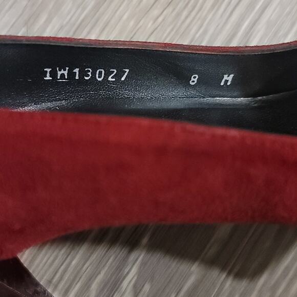 Stuart Weitzman Red Studded Heels - Picture 5 of 7